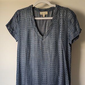 Anthropologie Cloth & Stone Justine Blue Chambray Shift Dress - XS